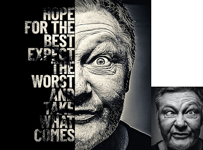 Text Portrait Poster Ps Action 2face black white design double exposure emotional expression fortrait format hope poster movie movie poster multiple photo photo editing photoshop face word powerful text realistic scanned effect text effect text effect action text face portrait typography