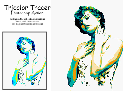 Tricolor Tracer Photoshop Action adobe photoshop artistic action brush convert drawing images photoshop action photoshop tutorial phototshop elements poster raster rasterize trace tracer tricolor tracer vector vector art vector sketch vector tracing vectorize