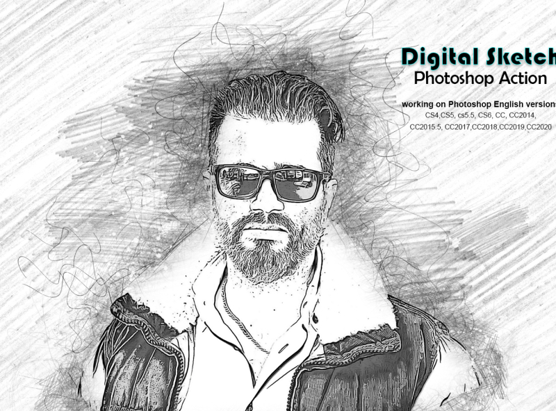 1806149 Digital Sketch Photoshop Action 18722982  FreePSDvn