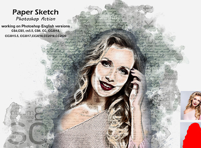 Paper Sketch Photoshop Action artistic cartoon digital digital art drawing effects face news paper paper sketch photoshop action pen and ink pencil art pencil drawing pencil sketch photo editor photo effect photography portrait realistic stylized drawing vector art