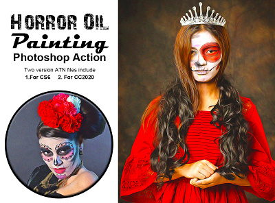 Horror Oil Painting Photoshop Action abastic oil acrylic colorful oil painting halloween photoshop action hdr horror movie poster horror oil art horror portrait oil action oil art oil effect oil paint action oil paint cc2020 realistic oil paint cs6 oil paint filter oil painting action oil portrait smooth oil art