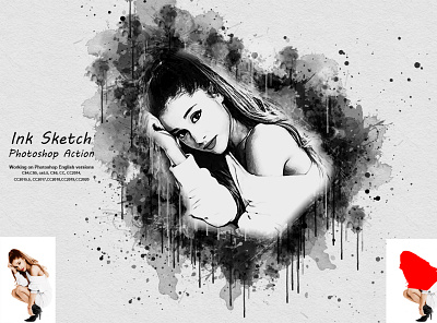 Ink Sketch Photoshop Action artist painting effect hand drawn images ink ink blots ink drawings ink painting ink pen sketch painting pattern pencil drawing photoshop action photoshop tutorial portrait realistic sketch action textures vector