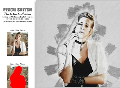 Pencil Sketch Photoshop Action Vl-2 abstract adobe photoshop artistic poster brushes photoshop camera art cross hatching hand drawn sketch hand painted modern art pen and ink pencil art pencil classic pencil sketch photoshop pencil sketching photoshop action photoshop tutorial portrait professional sketch art