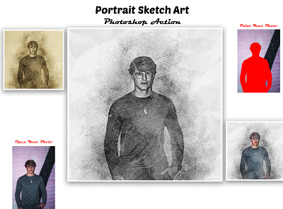 Portrait Sketch Art Photoshop Action adobe photoshop artist color paint cartoon colorful comic modern pencil sketch outline sketch pen sketch art pencil sketch photo effect pop poster quick sketch real portrait realistic realistic pencil drawing sketch art sketch portrait sketch portrait action watercolor action