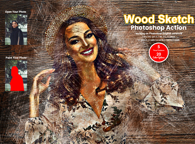 Wood Sketch Photoshop Action adobe photoshop artist sketch cartoon comic modern pencil sketch outline sketch pen sketch pencil sketch pop poster quick sketch real portrait realistic realistic pencil drawing sketch art sketch portrait sketch portrait action watercolor action watercolor sketch wood sketch portrait