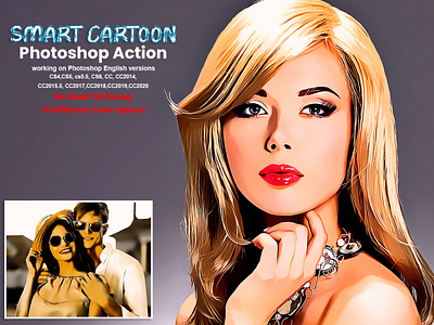 Smart Cartoon Photoshop Action artistic cartoon art cartoon effect cartoon portrait colorful comic photoshop digital digital art effects oil art oil portrait pencil art photo effect photography photoshop pop art smart art action smart cartoon smart oil portrait