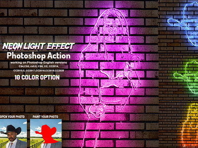 Neon Light Effect Photoshop Action
