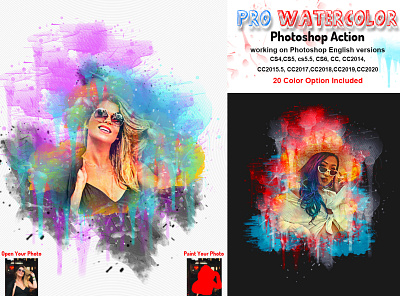 Pro Watercolor Photoshop Action abstract adobe photoshop artistic artistic watercolor ink splash ink watercolor painting effect photoshop brushes photoshop tutorial portrait portrait watercolor pro watercolor photoshop realistic vector art effect vector painting watercolo action watercolor drawing watercolor effect watercolor painting watercolor photoshop