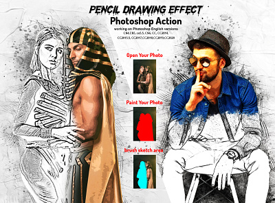 Pencil Drawing Effect Photoshop Action adobe photoshop artist color paint cartoon sketch comic sketch hand drawing hand sketch drawing modern pencil sketch outline sketch pencil sketch pencil sketch drawing action quick sketch real portrait realistic pencil drawing realistic sketch sketch art sketch art photoshop sketch portrait sketch portrait action tech sketch watercolor sketch action