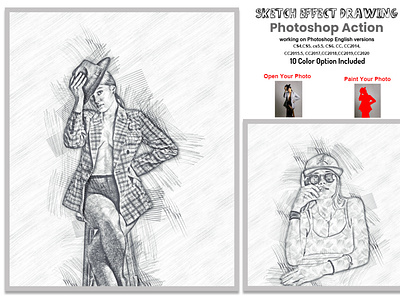 Sketch Drawing Effect Photoshop Action By Al Amin On Dribbble