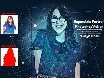 Geometric Portrait Photoshop Action