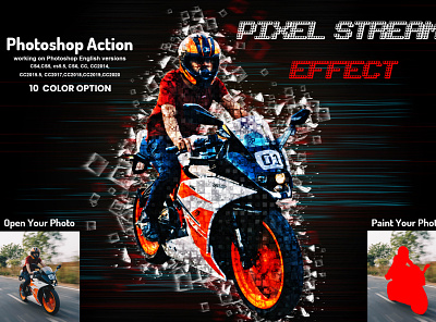 Pixel Stream Effect Photoshop Action colorful digital disperse dynamic hdr effect multi color patterns photo effect photo filter photo manipulation photography photoshop photoshop action pixel art pixelated pixellated portrait scatter vibrant
