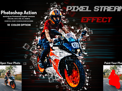 Pixel Stream Effect Photoshop Action