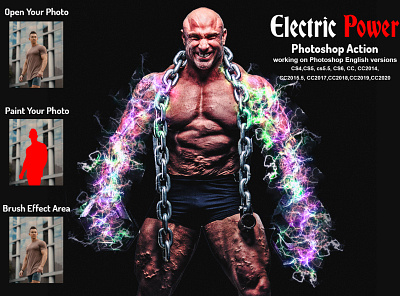 Electric Power Photoshop Action brushes photoshop cinematic dispersion effect electric energy expolde lightning magic particles portrait power explosion effect powerful realistic rocks smoke sparkle storm thunder