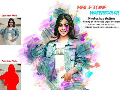 Halftone Watercolor Photoshop Action