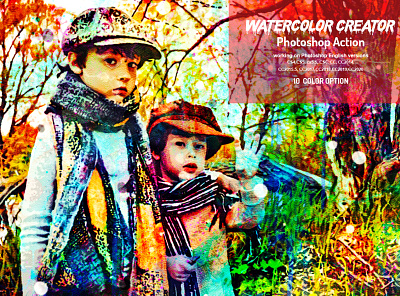 Watercolor Creator Photoshop Action artistic watercolor canvas paint color effect colorful art effect photoshop hand drawn painting photo effect photo manipulation photoshop photoshop action poster creator realistic watercolor watercolor action watercolor art watercolor brush watercolor drawing watercolor effect watercolor portrait