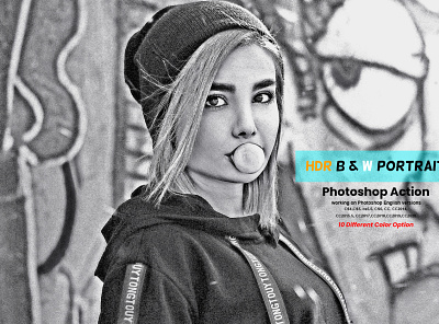 HDR B & W Portrait Photoshop Action art contrast digital art action dramatic dynamic range effects faded film hdr effect hdr photography image matte effect photo effect photography photoshop silver color simple