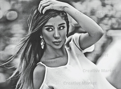 Art Black & White Photoshop Action add ons