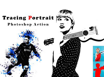Tracing Portrait Photoshop Action black