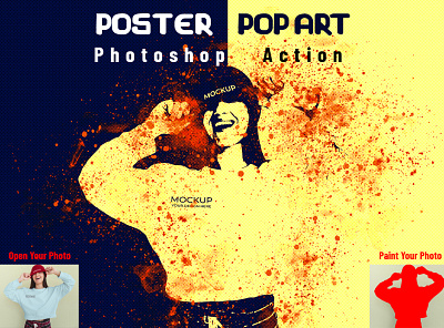 Poster Pop Art Photoshop Action watercolor action