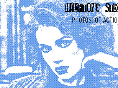 Halftone Strip Photoshop Action halftone portrait