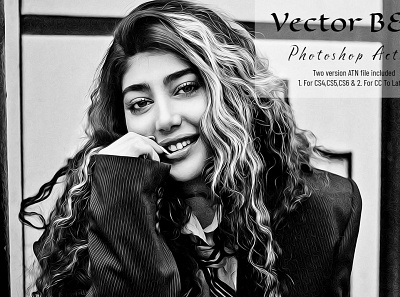 Vector B&W Photoshop Action filter