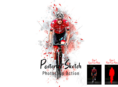 Posterize Sketch Photoshop Action outline sketch