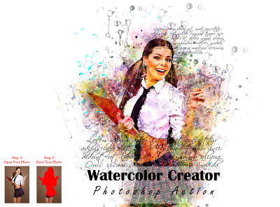 Watercolor Creator Photoshop Action ink splash