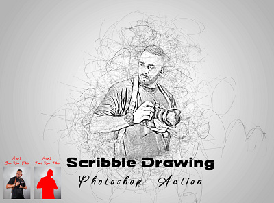 Scribble Drawing Photoshop Action photoshop action