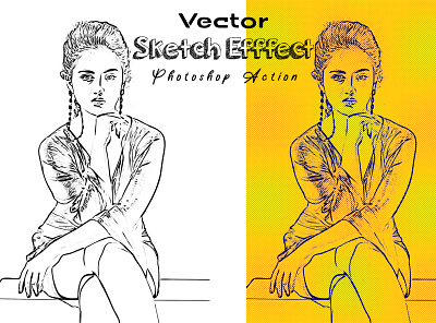 Vector Sketch Effect Photoshop Action photoshop action