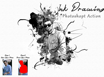Ink Drawing Photoshop Action photoshop tutorial
