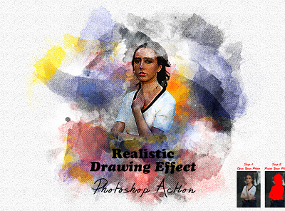Realistic Drawing Effect Photoshop Action photoshop tutorial