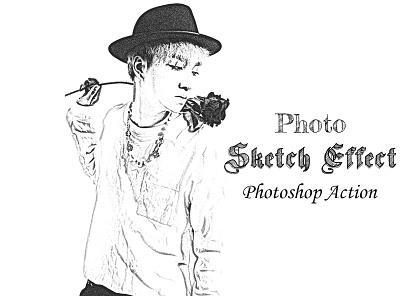 Photo Sketch Effect Photoshop Action sketch drawing
