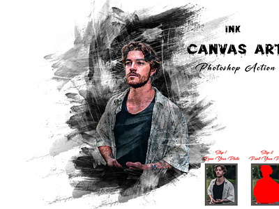 Ink Canvas Art Photoshop Action photoshop tutorial