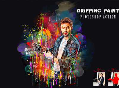 Dripping Paint Photoshop Action photoshop action
