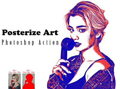 Posterize Art Photoshop Action drawing effect