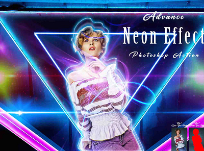 Advance Neon Effect Photoshop Action neon color