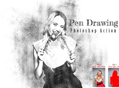Pen Drawing Photoshop Action photography