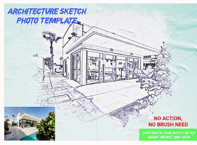 Architecture Sketch Photo Template action architect architecture artistic brushstrokes colors draw effect frame handmade paint paper photo frame photoshop portrait psd sketch smart object template watercolor