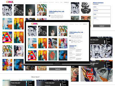 Redesign of the CIMA Art Gallery UI art gallery ui design gallery gallery ui graphic design home page home page ui ui ux uxui website ui