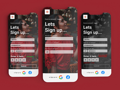 Sign Up page app app ui dailyui design ui ux uxui website