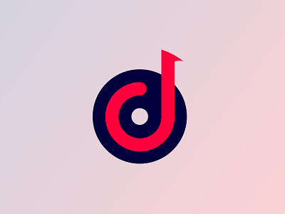 Music Record logo with letter d