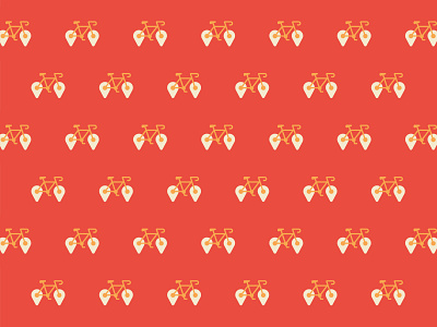 Pattern bicycle golden pattern red