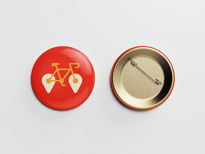Pin bicycle branding icon logo pin