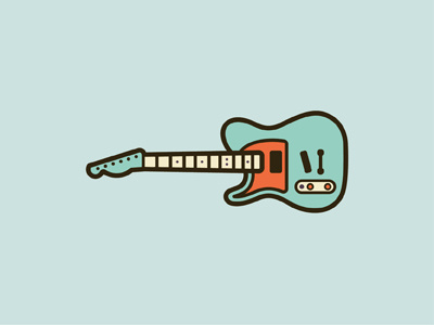 Telecaster design flat guitar illustration indie instrument music rock shred simple sound vector