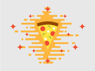 Shiny Cheesy Pizza cheese cheese cloud flat food fun icon illustration logo lol pepperoni pizza shiny