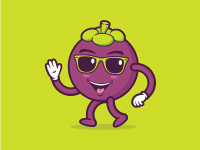 Mangosteen Chillin character chillin dude fruit illustration logo mangosteen mascot sunglasses