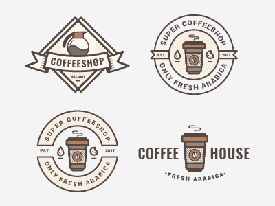 Coffeeshop logos badge coffee coffeeshop cup logo sticker