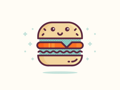 Mr. Hamburger hamburger icon illustration levitating mr. hamburger