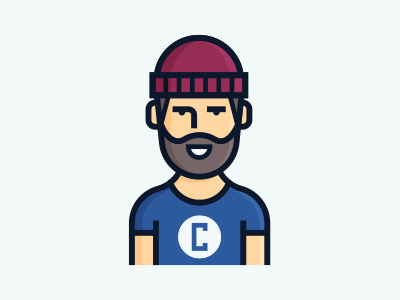 Cool guy cool guy hipster icon illustration